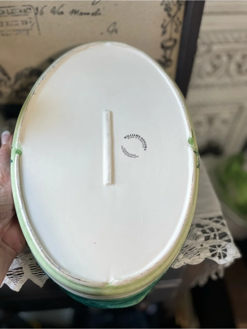Williams Sonoma Ceramic botanical casserole dish culinary herbs